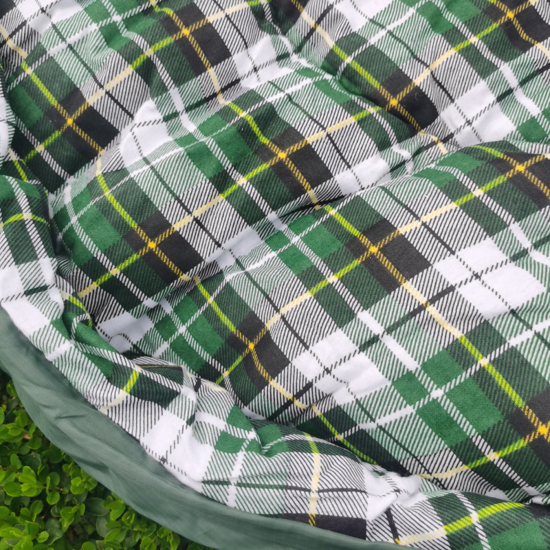 Miegmaišis suaugusiems – užpildas Hollow Cotton, pamušalas Flannel, audinys 210T Plaid, konstrukcija Envelope, svoris 1300/1600/2000 g