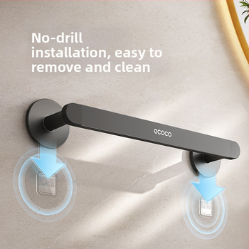 Raft de prosoape pentru baie, fără găuri, aluminiu Space, sarcină 5 kg, stil modern minimalist