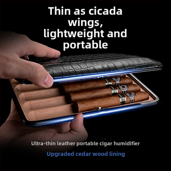 CIGARLOONG ādas cigāru ceļojumu kārba ar atslēgu ķēdi, jauns ķīniešu stils, kāzu dāvana