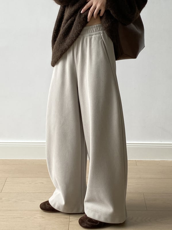Moterys plačios kelnes iš medvilnės-poliesterio mišinio, aukštas liemuo, tankus audinys, ilgos, kasdienis japonų-korejiečių stilius