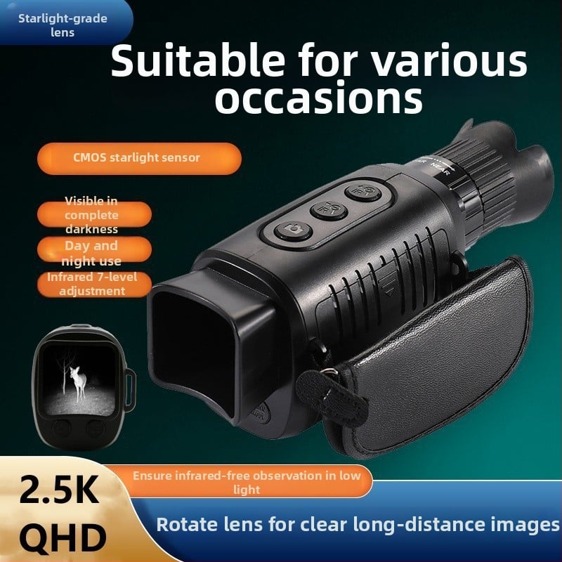 Infračervené nočné videnie – monokulárny ďalekohľad, 10x zväčšenie, 25 mm objektív, 7,5 V napájanie, 305 g
