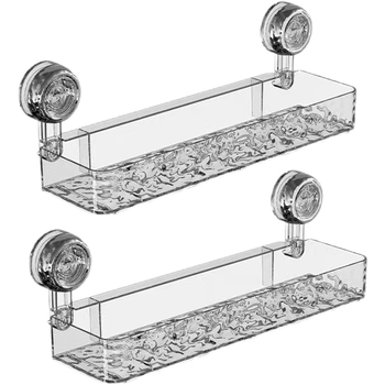 Raft cu ventuză pentru baie, din plastic, 1 etaj, montaj fără găuri, pentru baie, bucătărie și spațiu de spălat