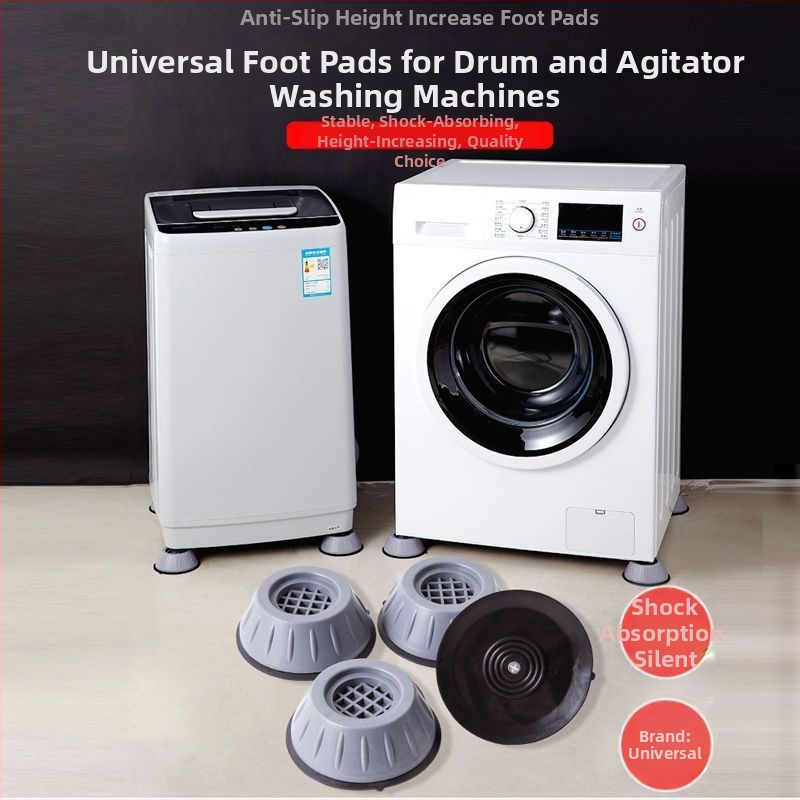 Skalbimo mašinos pėdų kilimėlis su anti-slip funkcija, slydimą mažinantis, šokų sugėrimas, drėgmei atsparus, tylus ir stabilus; medžiaga: plastikas; taikymas: skalbimo mašina ir šaldytuvas; 2023