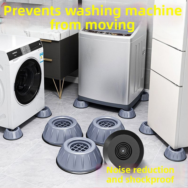 Skalbimo mašinos pėdų kilimėlis su anti-slip funkcija, slydimą mažinantis, šokų sugėrimas, drėgmei atsparus, tylus ir stabilus; medžiaga: plastikas; taikymas: skalbimo mašina ir šaldytuvas; 2023