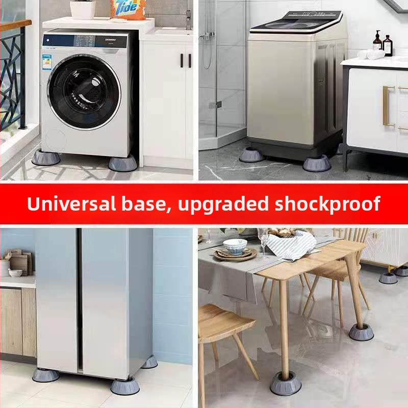 Skalbimo mašinos pėdų kilimėlis su anti-slip funkcija, slydimą mažinantis, šokų sugėrimas, drėgmei atsparus, tylus ir stabilus; medžiaga: plastikas; taikymas: skalbimo mašina ir šaldytuvas; 2023