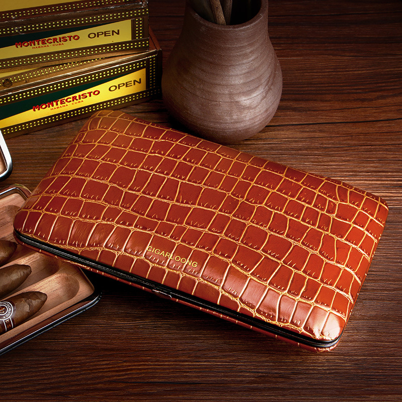 Ādas cigāru ceļojumu kārba ar atslēgu piekariņu, zīmols CIGARLOONG/Cigar Dragon, kāzu dāvana