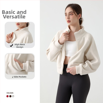 Moteriškas žiemos paltas su stovinčia kaklu, kišenėmis, Ori Velvet audinys