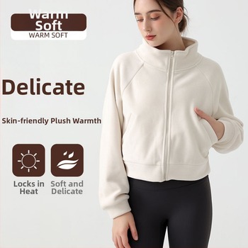 Moteriškas žiemos paltas su stovinčia kaklu, kišenėmis, Ori Velvet audinys