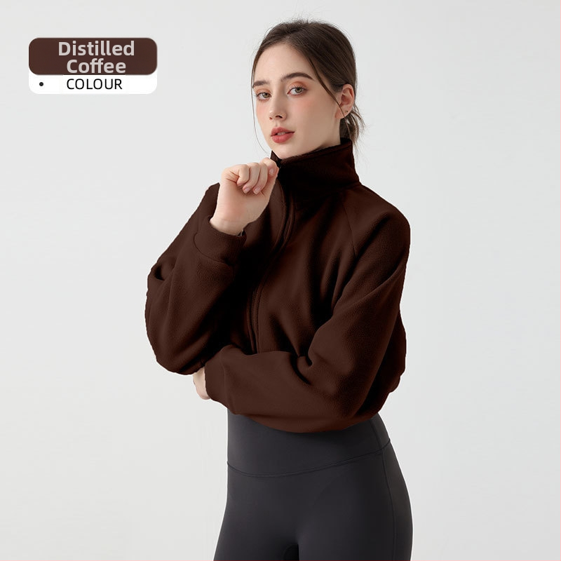 Sieviešu ziemas mētelis ar stāvošu apkakli un kabatām, Ori Velvet audums