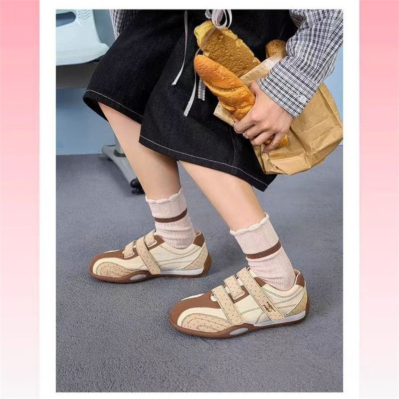 Ženske casual sportske tenisice s Velcro zatvaračem, lagane, gumena potplat, točkasti uzorak, okrugli vrh