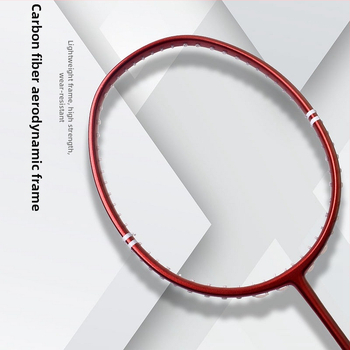 Guangyu badminton rakete ar oglekļa šķiedras rāmi, svars 75–79 g, rokturis G5, taisnais sitiens, amatieriem jaunajiem spēlētājiem