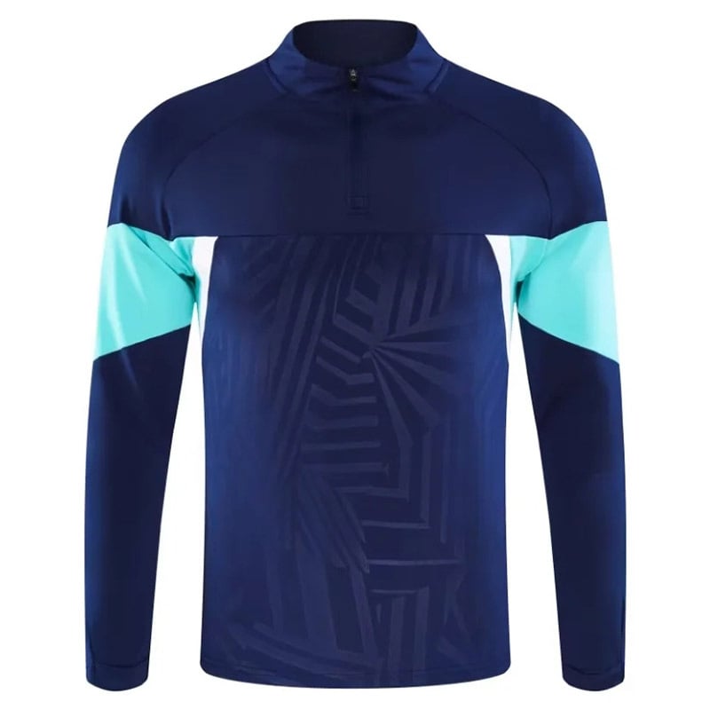 Unisex žieminė futbolo treniruotės striukė, ilgos rankovės, priekyje užtrauktukas, megztas audinys, poliesterio/elastano mišinys, be pamušalo