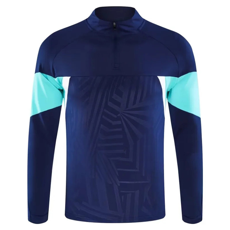 Unisex žieminė futbolo treniruotės striukė, ilgos rankovės, priekyje užtrauktukas, megztas audinys, poliesterio/elastano mišinys, be pamušalo