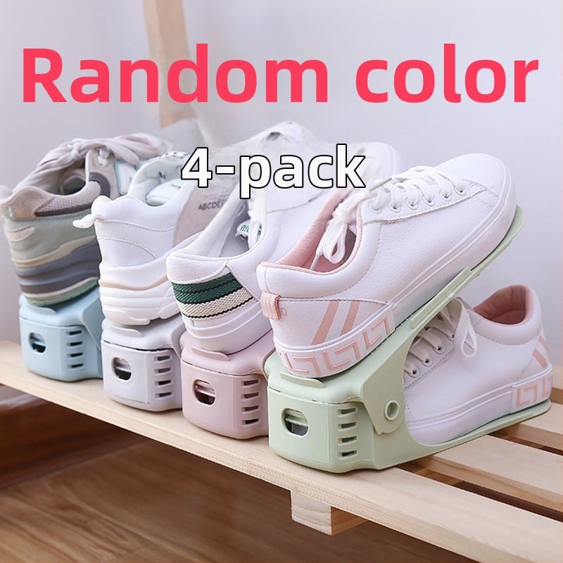 Raft reglabil pentru pantofi cu două etaje, din plastic, economisire spațiu, pliabil