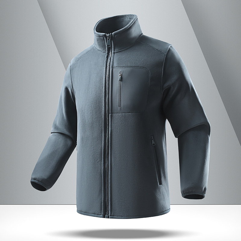 Fleecinė striukė su stačiu kaklu, unisex, stora apykaklė, 90 pūkų turinys