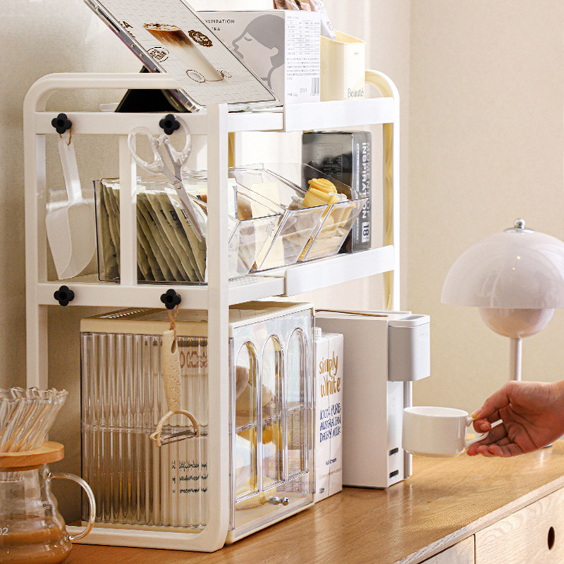 Happy roll X8512 ištraukiama virtuvės saugojimo lentyna, dviejų sluoksnių dizainas, plastikas, japonų stilius