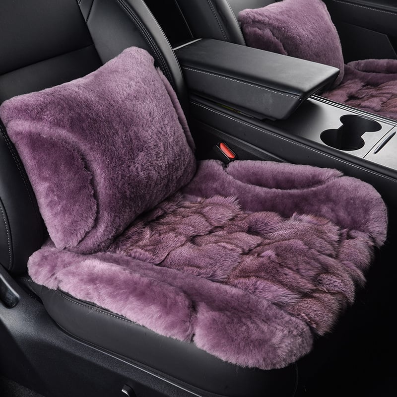 Μαξιλαράκι καθίσματος αυτοκινήτου με επιφάνεια από γούνα αλεπούς, γέμισμα από σφουγγάρι, στυλ επίπεδο, ελαφρύς πολυτελής, για χειμώνα
