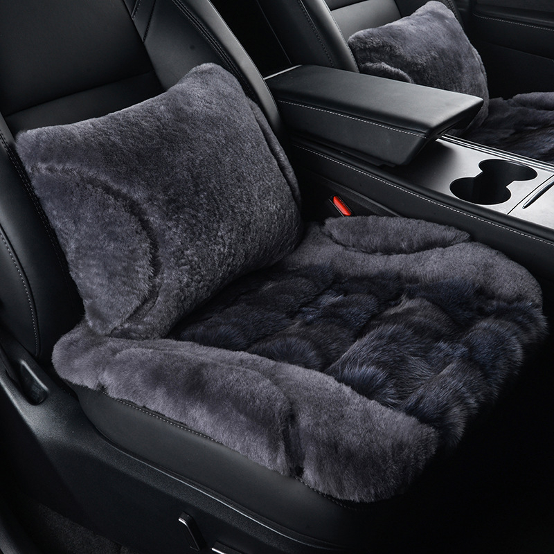 Μαξιλαράκι καθίσματος αυτοκινήτου με επιφάνεια από γούνα αλεπούς, γέμισμα από σφουγγάρι, στυλ επίπεδο, ελαφρύς πολυτελής, για χειμώνα