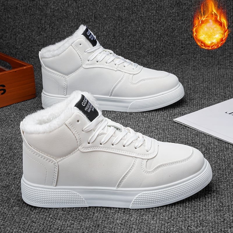 Uniszex magasszárú tornacipő vastag talppal, PU felsőrész, fűzővel záródó, meleg bélés