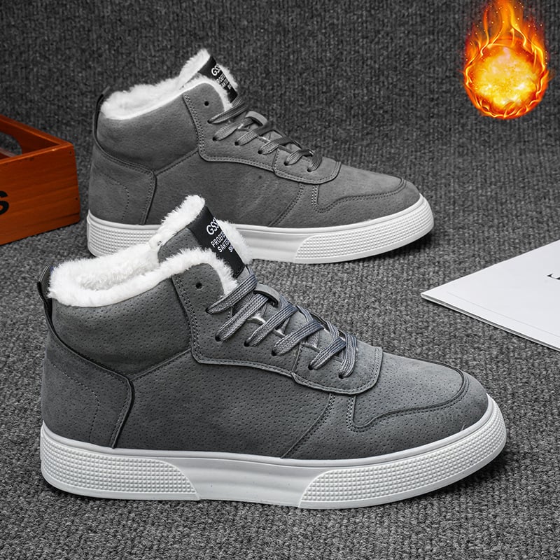 Uniszex magasszárú tornacipő vastag talppal, PU felsőrész, fűzővel záródó, meleg bélés