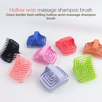 TPE galvos odos masažo šepetėlis — tuščiavidurė konstrukcija, šlapio/sauso dvigubas naudojimas, plaukų plovimo šepetėlis, vonios šepetys