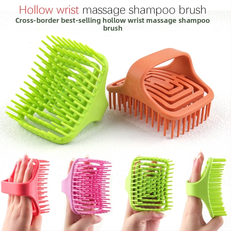 TPE galvos odos masažo šepetėlis — tuščiavidurė konstrukcija, šlapio/sauso dvigubas naudojimas, plaukų plovimo šepetėlis, vonios šepetys