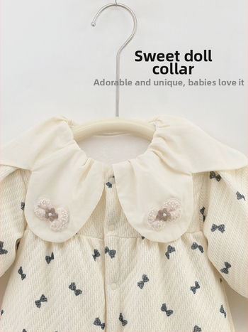 Kūdikų bodis/šliaužiamas kombinezonas iš medvilnės, stora, ilgos rankovės, užsegimas vienos eilės sagomis