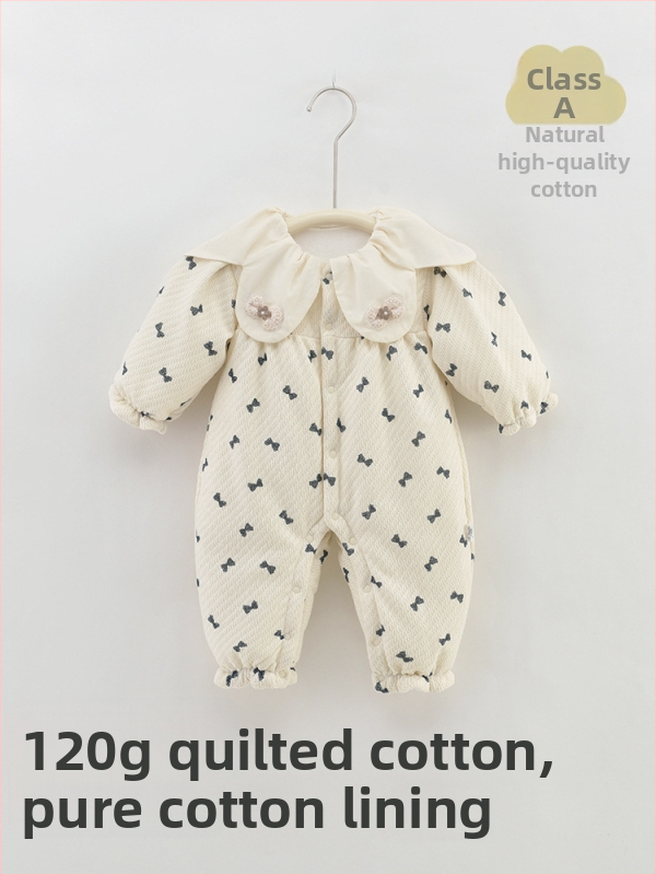 Kūdikų bodis/šliaužiamas kombinezonas iš medvilnės, stora, ilgos rankovės, užsegimas vienos eilės sagomis
