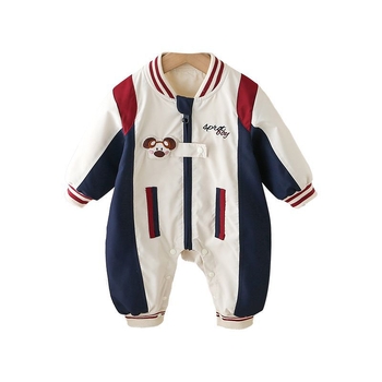 Бебешки гащеризон за пълзене, дълги ръкави, цип, за новородени момчета, корейски стил