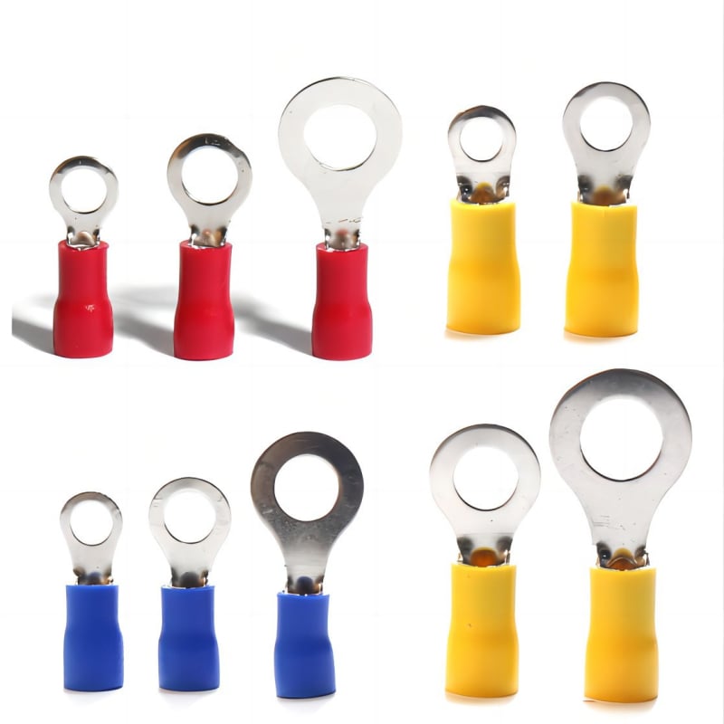 RV O-típusú terminál, sárgaréz anyag, dugaszolható telepítés, márka HOORED, cikkszám RV