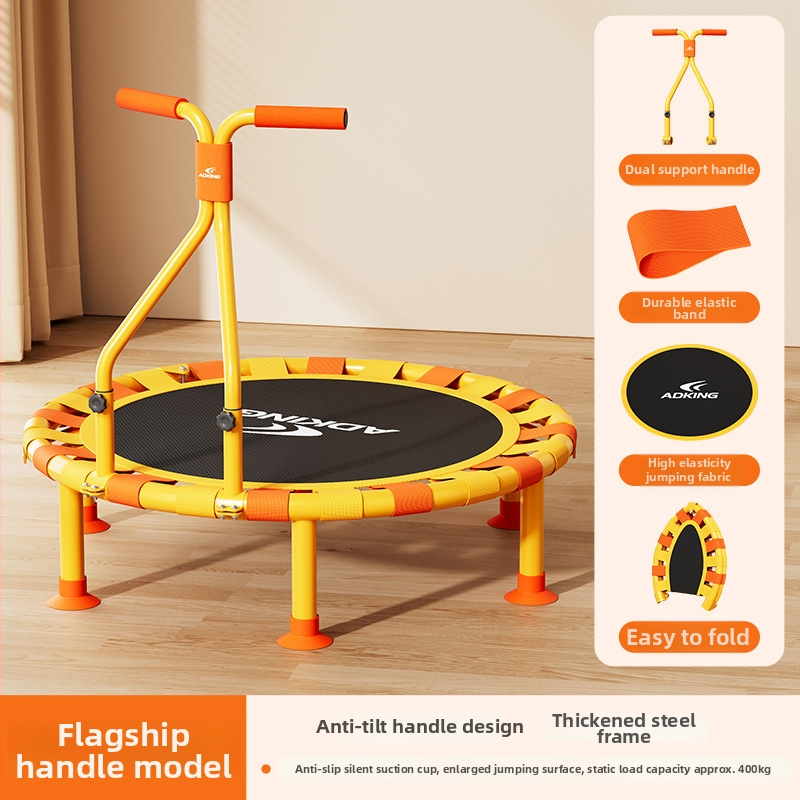 Saliekams iekšējais trampolīns pieaugušajiem un bērniem - ST 472, auksti velcēts tērauds, universāla lietošana, mājas fitnesa aprīkojums