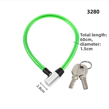 Dviračio kabelinis užraktas su plieno vielos apvalkalu, modelis 2280, svoris 1,3 kg, daugiafunkcis