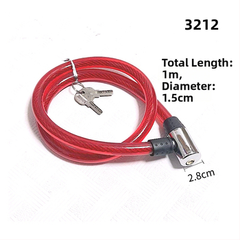 Dviračio kabelinis užraktas su plieno vielos apvalkalu, modelis 2280, svoris 1,3 kg, daugiafunkcis