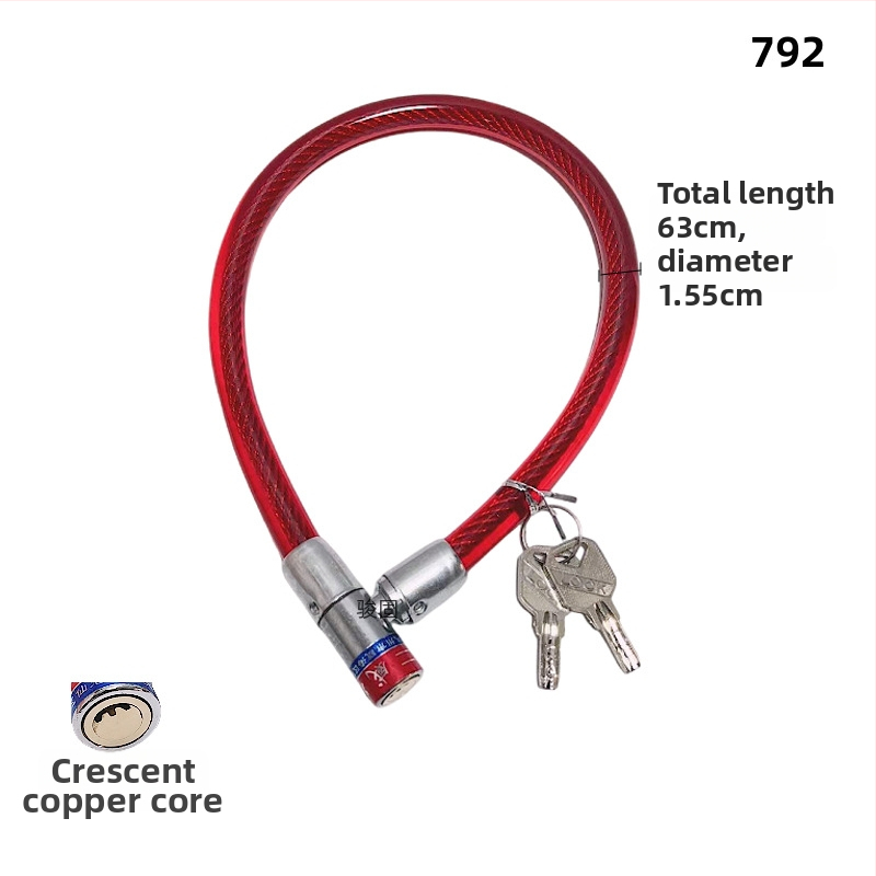 Dviračio kabelinis užraktas su plieno vielos apvalkalu, modelis 2280, svoris 1,3 kg, daugiafunkcis