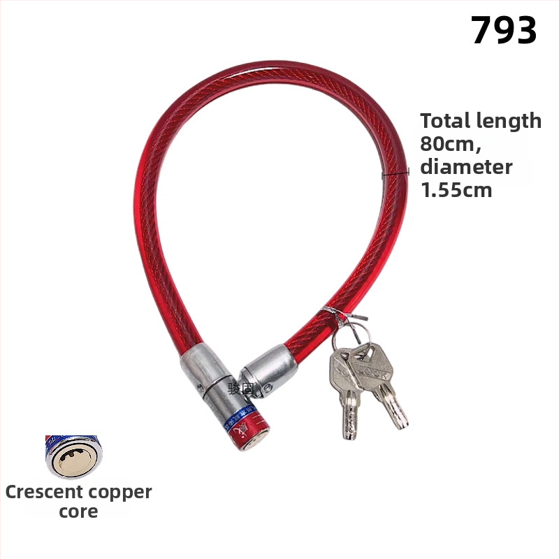 Dviračio kabelinis užraktas su plieno vielos apvalkalu, modelis 2280, svoris 1,3 kg, daugiafunkcis