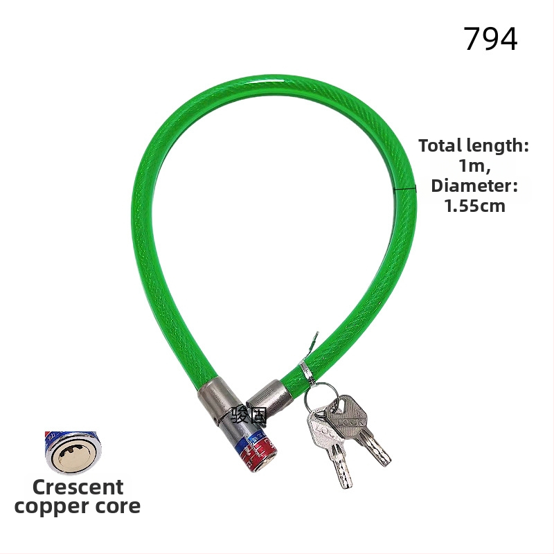 Dviračio kabelinis užraktas su plieno vielos apvalkalu, modelis 2280, svoris 1,3 kg, daugiafunkcis