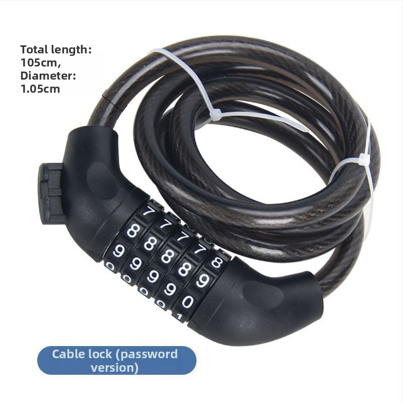 Dviračio kabelinis užraktas su plieno vielos apvalkalu, modelis 2280, svoris 1,3 kg, daugiafunkcis