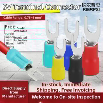 SV1.25-3 Aukstā presēt termināļu bloks, dakšu tips, varš, U-veida plug-in vadu terminālis