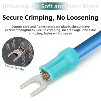 SV1.25-3 Aukstā presēt termināļu bloks, dakšu tips, varš, U-veida plug-in vadu terminālis