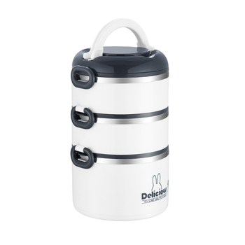 Izolirana kutija za ručak od nehrđajućeg čelika 304, okruglog oblika, višeslojna konstrukcija (3- ili 4-slojna)