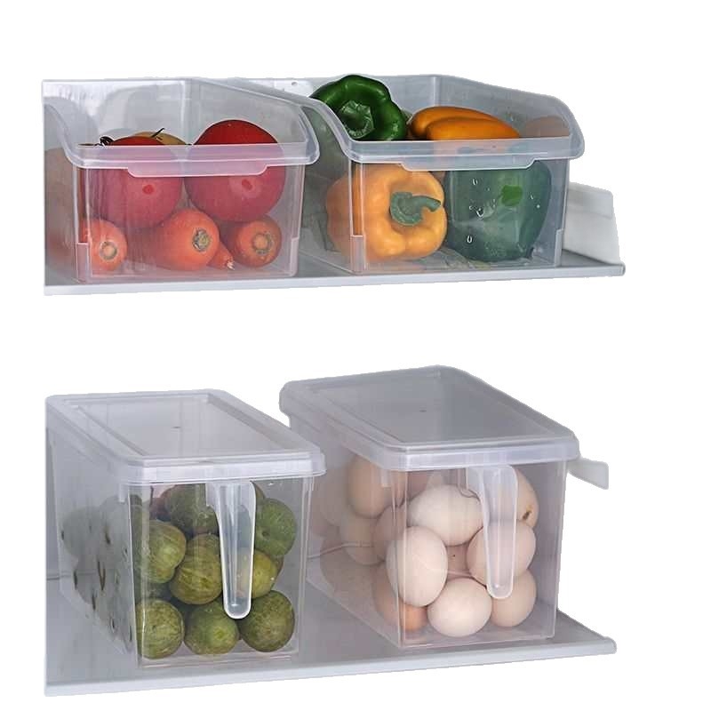 Кутия за съхранение в хладилника, модерен пластмасов органайзер за запазване на свежестта и запечатване, номер на артикул 8001