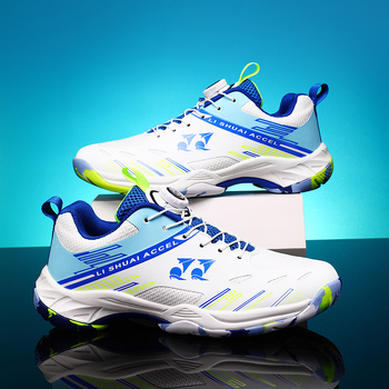 Unisex badminton bateliai su priekiniais raišteliais, tinklo viršus, anti-slip gumos padas – lengvi, tinkami badmintonui, stalo tenisui ir tenisui.