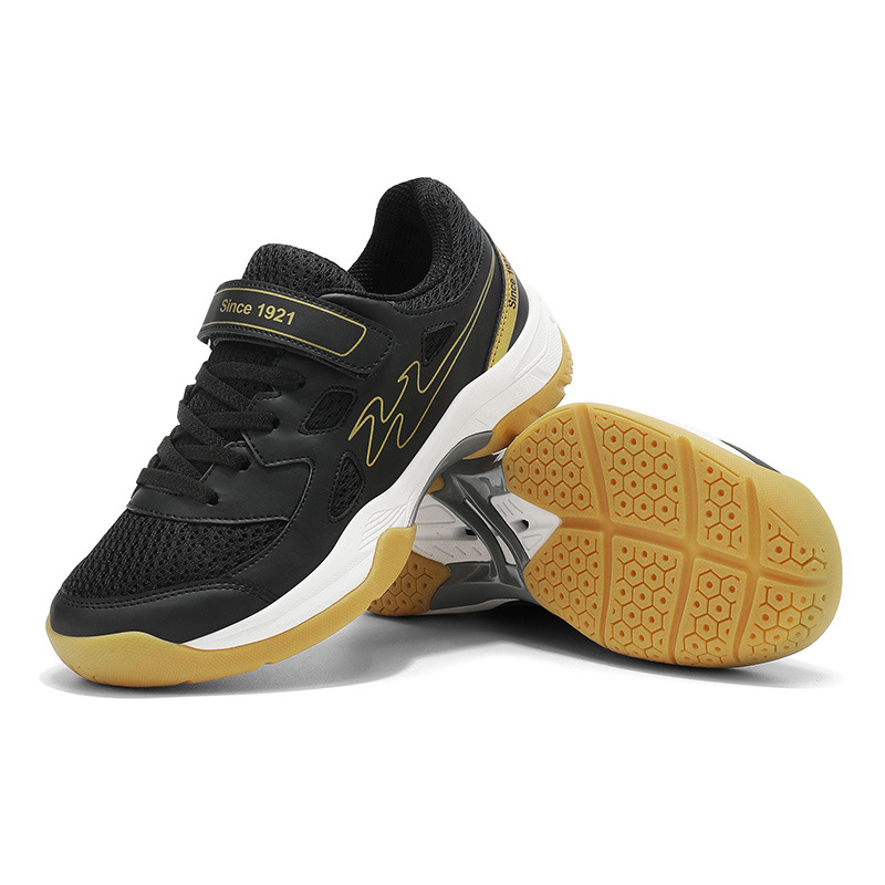 Vaikiški badmintoniniai bateliai, kvėpuojanti tinklinė viršutinė dalis, gumine pada, gumine vidurinė pada, apvalus pirštas