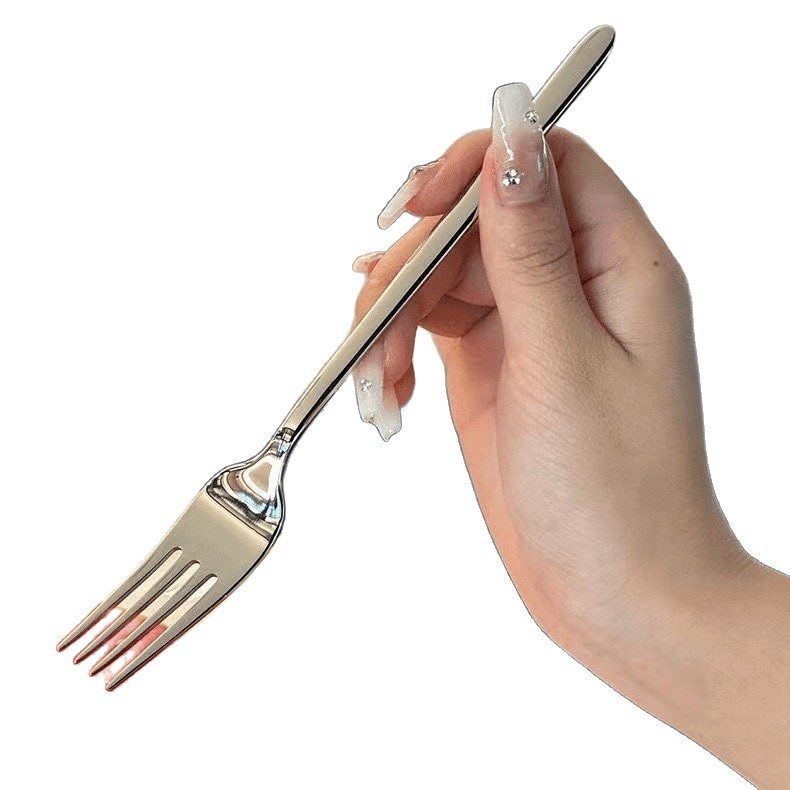 Set vilica za voće od 201 nehrđajućeg čelika, ručna izrada, ogledno poliranje, uključuje vilice za voće, vilicu za tortu i štapiće za voće, novi kineski stil