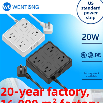 ASV standarta gudrā barošanas lenta ar USB-C pieslēgvietu, 10A, 100-250VAC, ugunsizturīgs PC korpuss, vara vadītāji