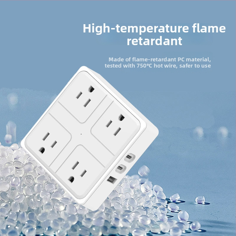 US štandardný inteligentný predlžovač s USB-C portom, 10A, 100-250VAC, plášť z nehorľavného PC, medené vodiče