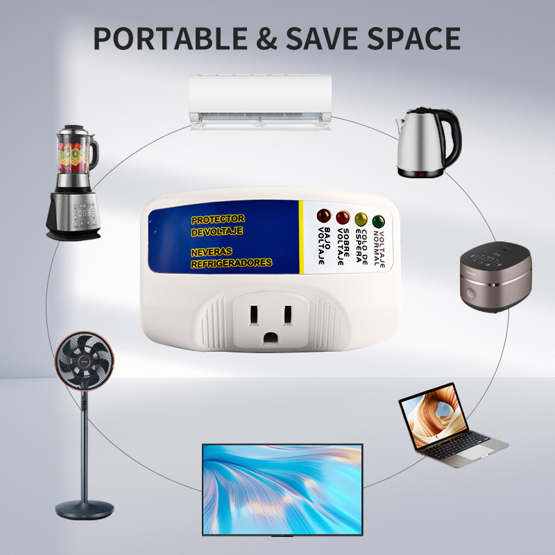 Įtampos apsauga šaldytuvui DS-125, 120V, 10A, varinis korpusas, laikmatis