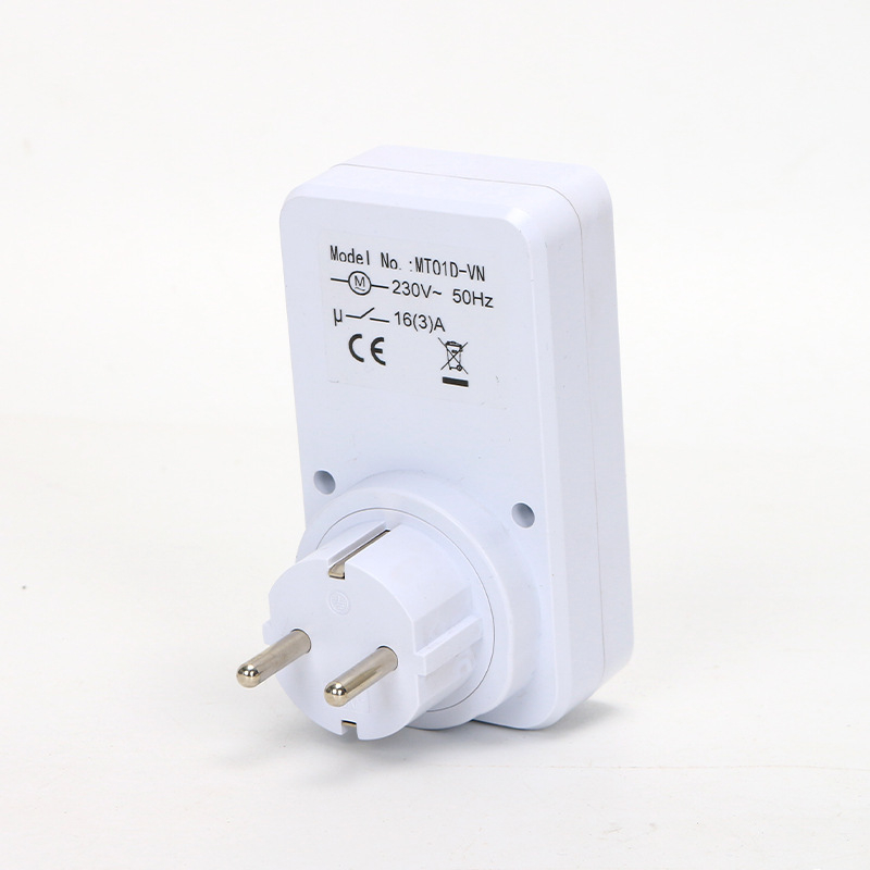 12 valandų laikmačio lizdas su įžeminimu, universalus lizdas, įkrovimo apsauga ir jungiklis