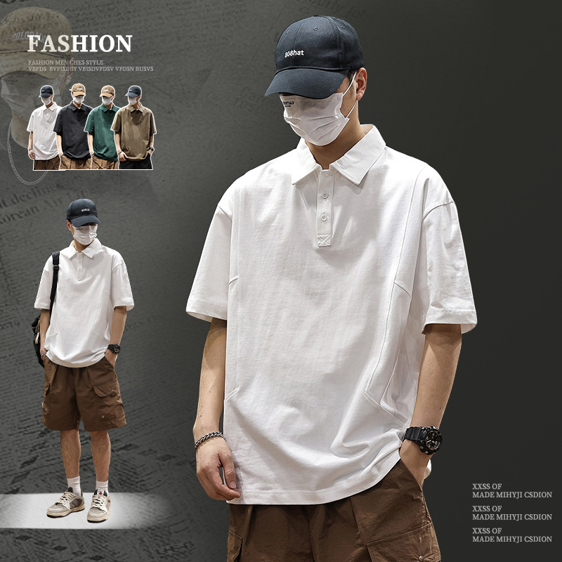 Πολό από 100% βαμβάκι, κοντομάνικο, βαρύ 280 g, χαλαρή γραμμή, απομάκρυνση υγρασίας