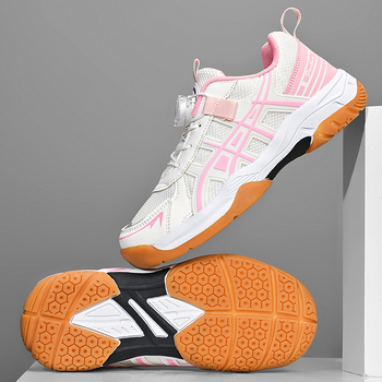 Vaikiški bateliai badmintonui su kvėpuojančia tinklo viršutine dalimi, anti-slip gumine pada, EVA vidurinė padą, žemas kulno aukštis